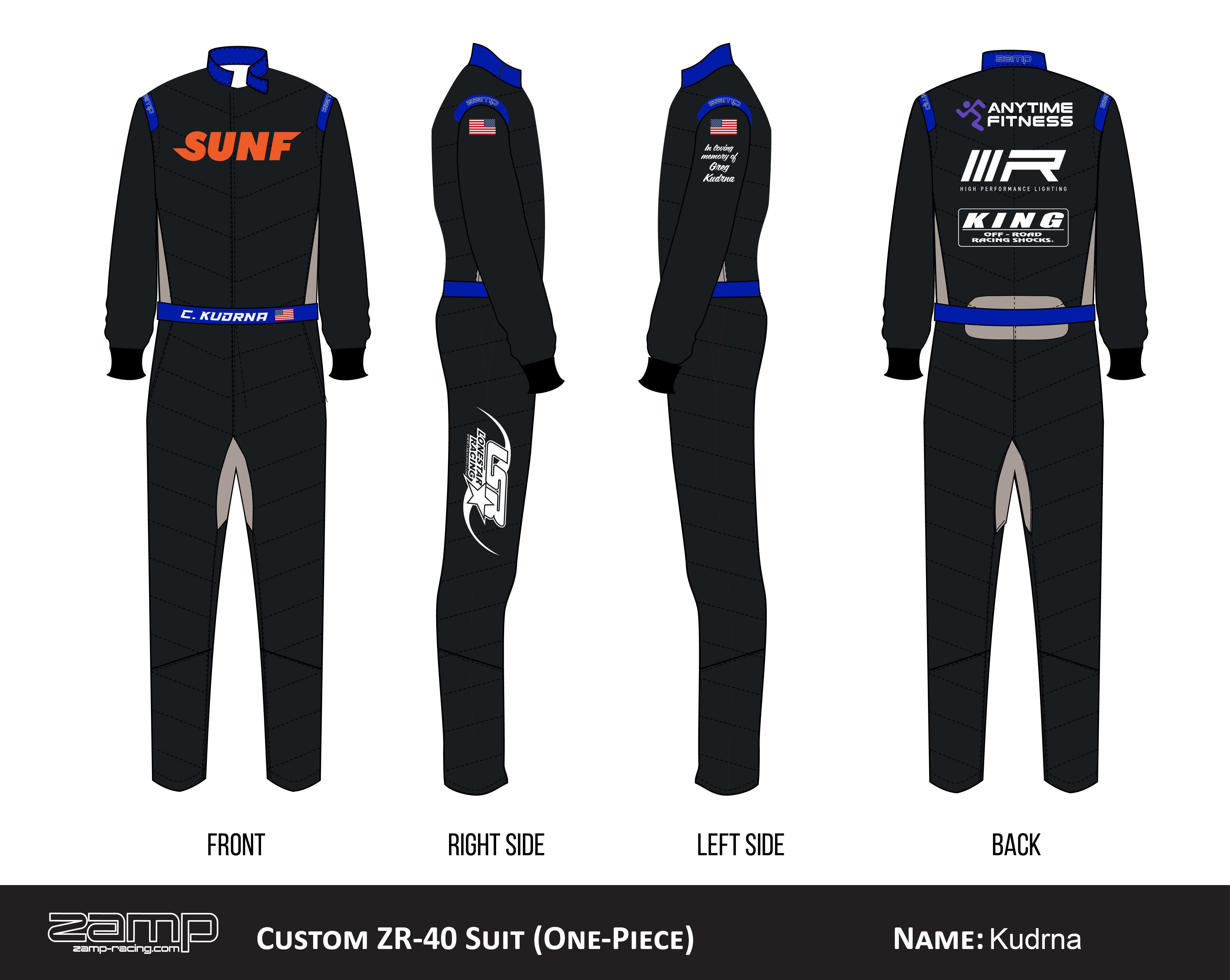 Custom Zamp racing suit