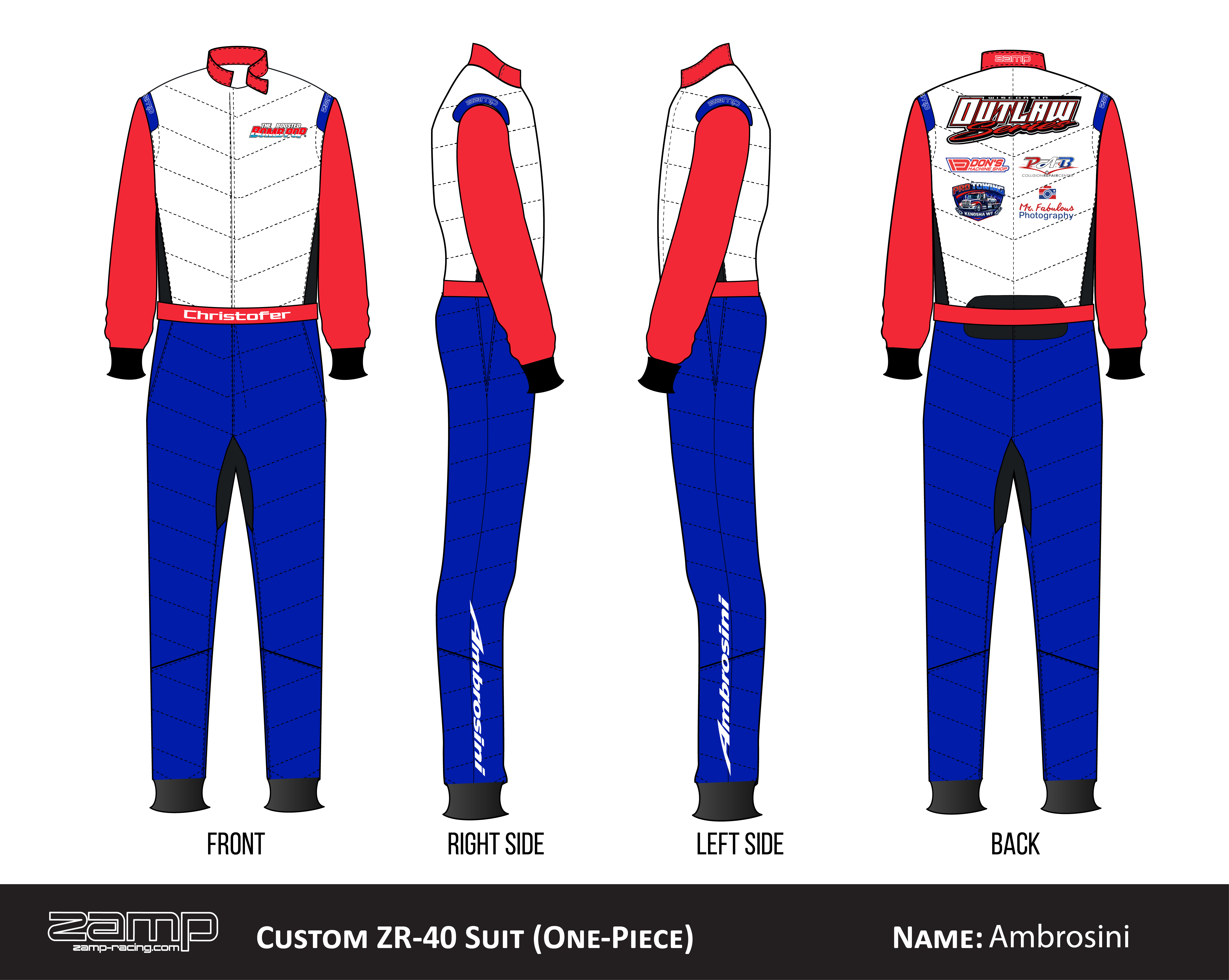 Custom Zamp racing suit