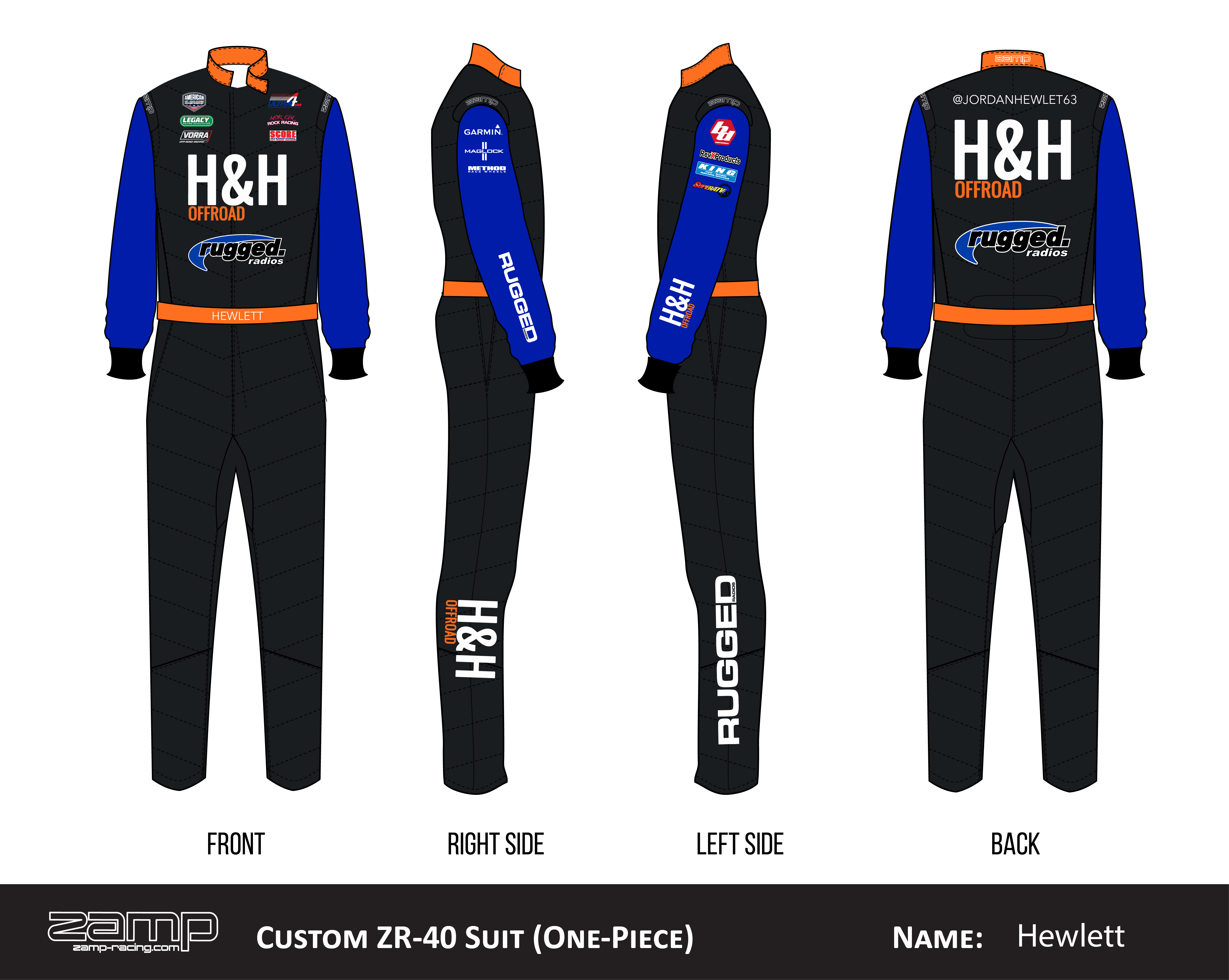 Custom Zamp racing suit