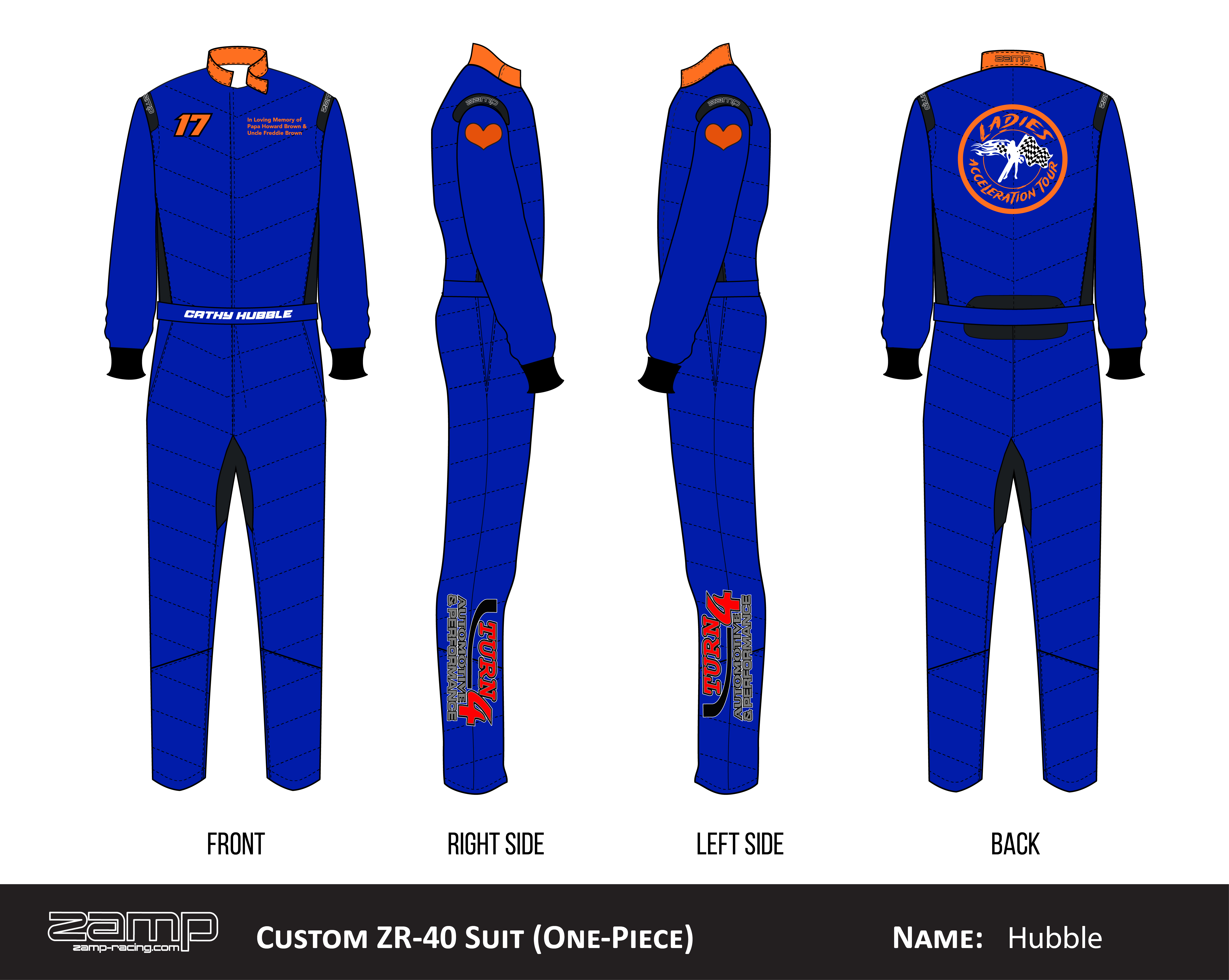 Custom Zamp racing suit