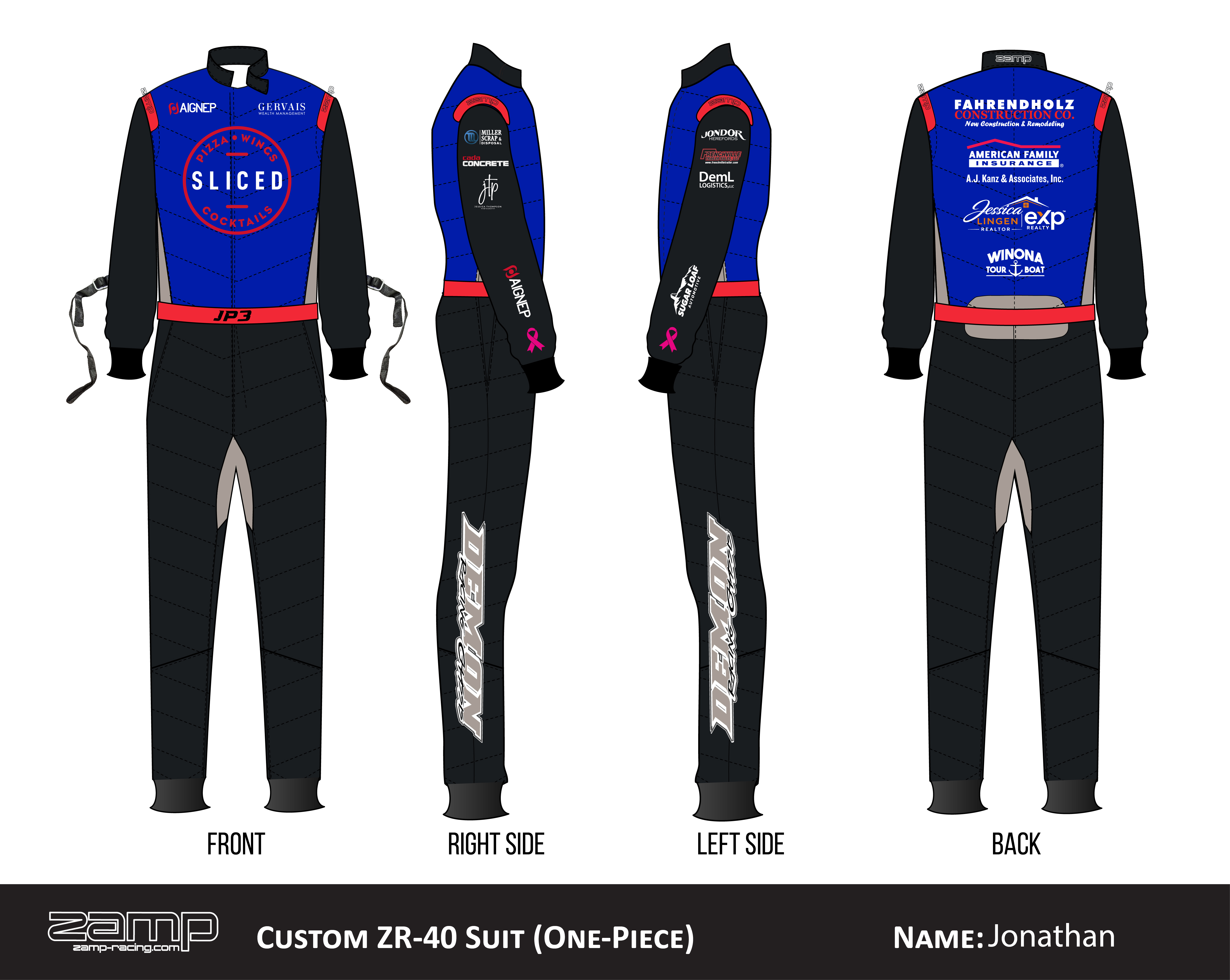 Custom Zamp racing suit