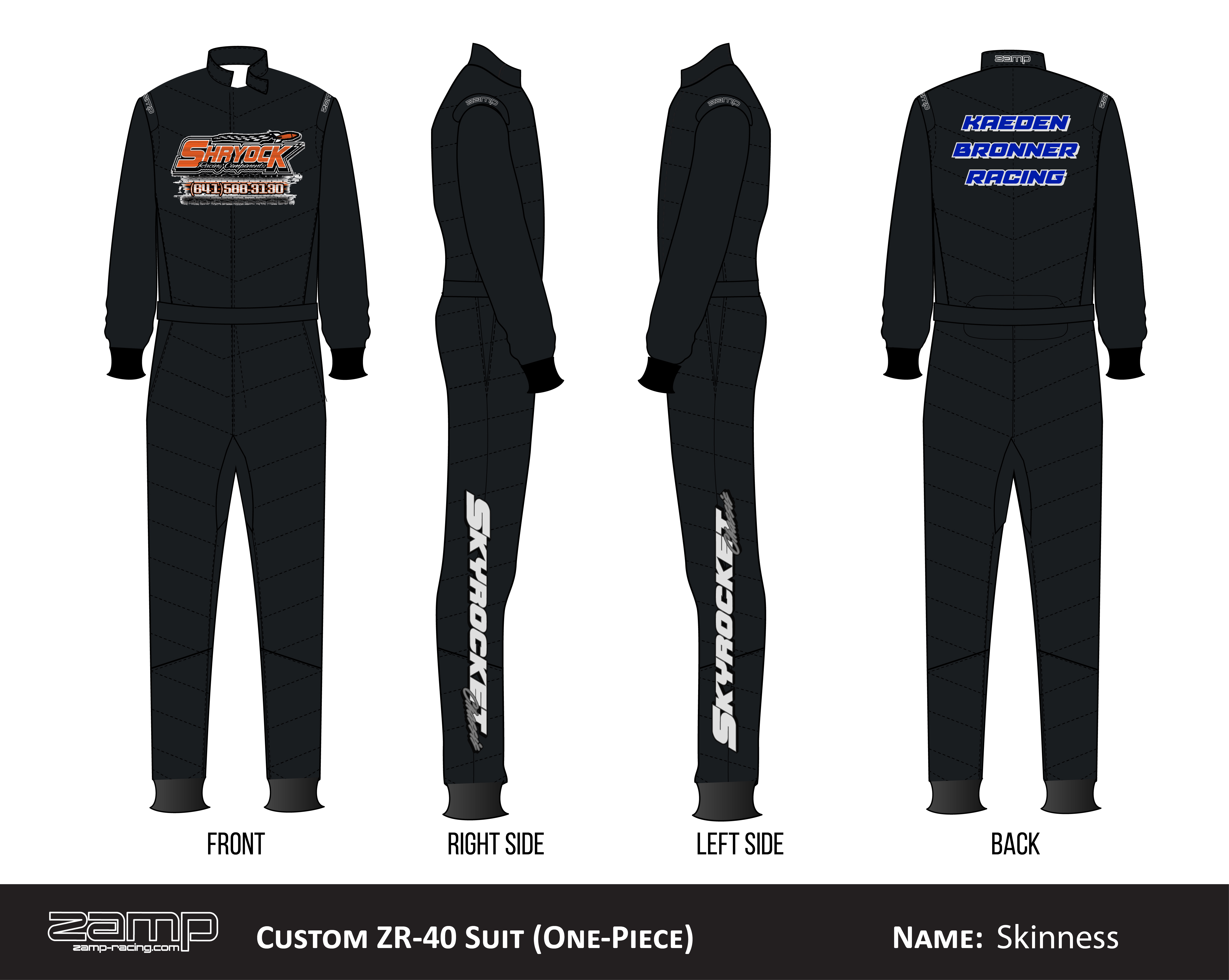 Custom Zamp racing suit