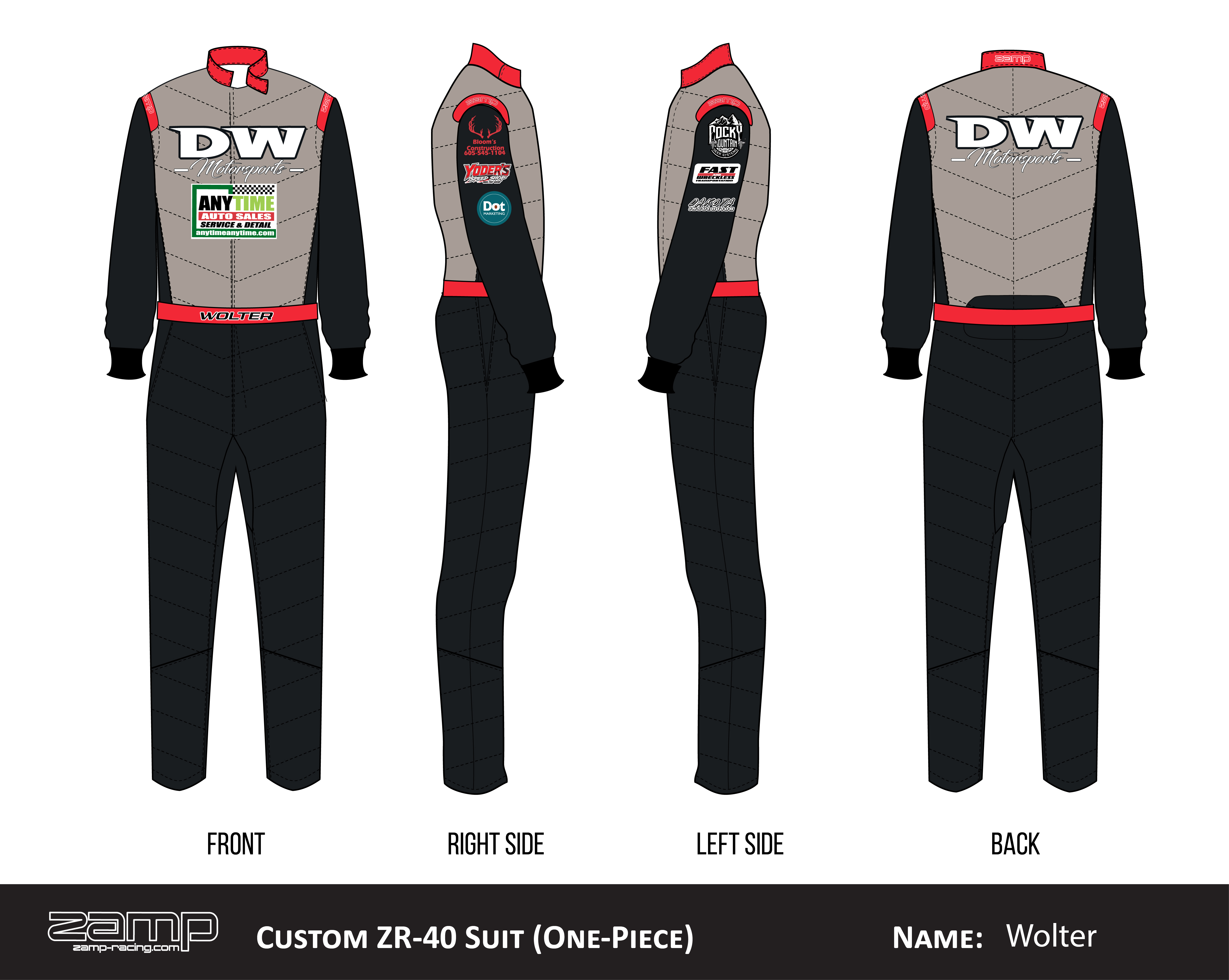 Custom Zamp racing suit