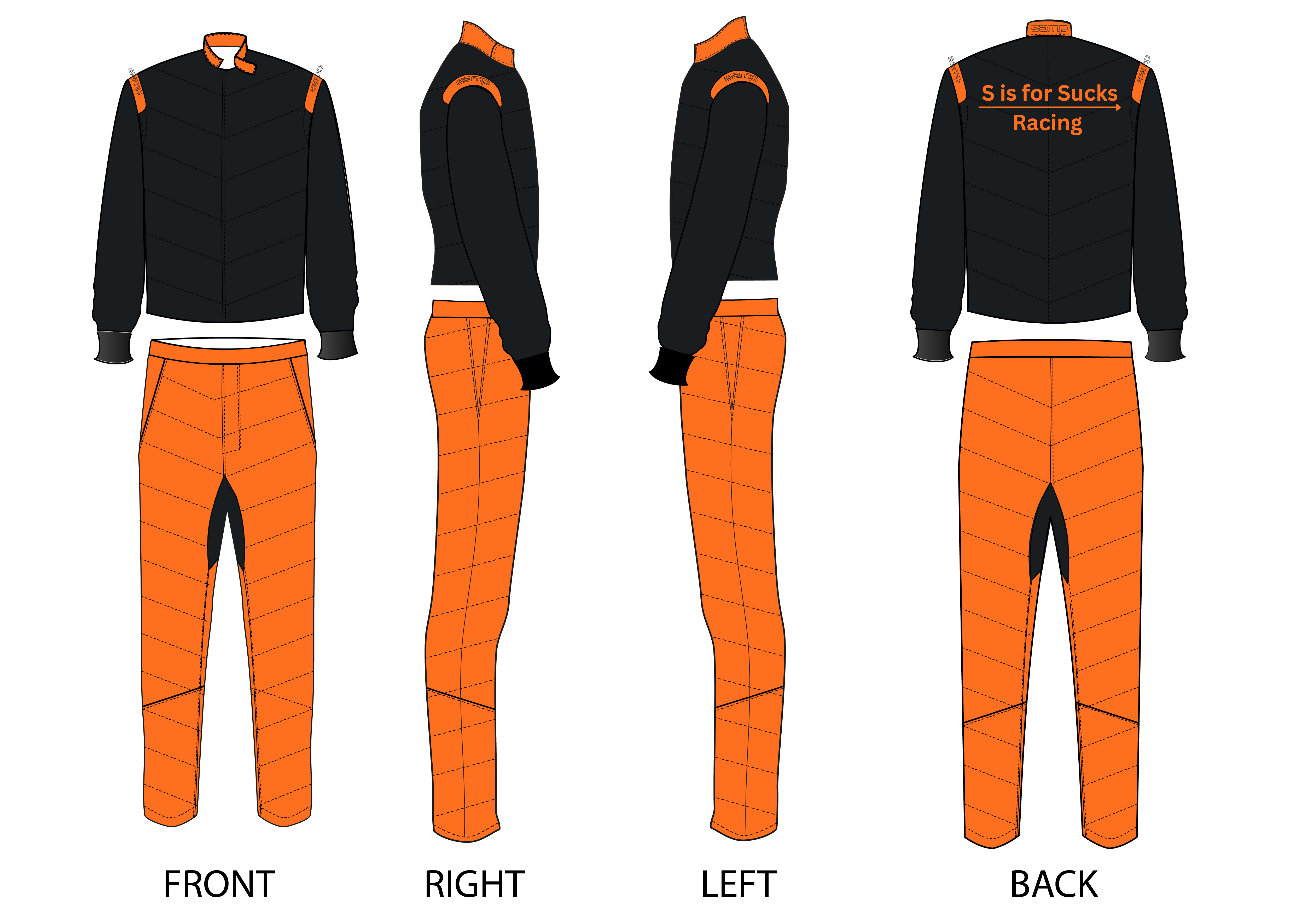 Custom Zamp racing suit