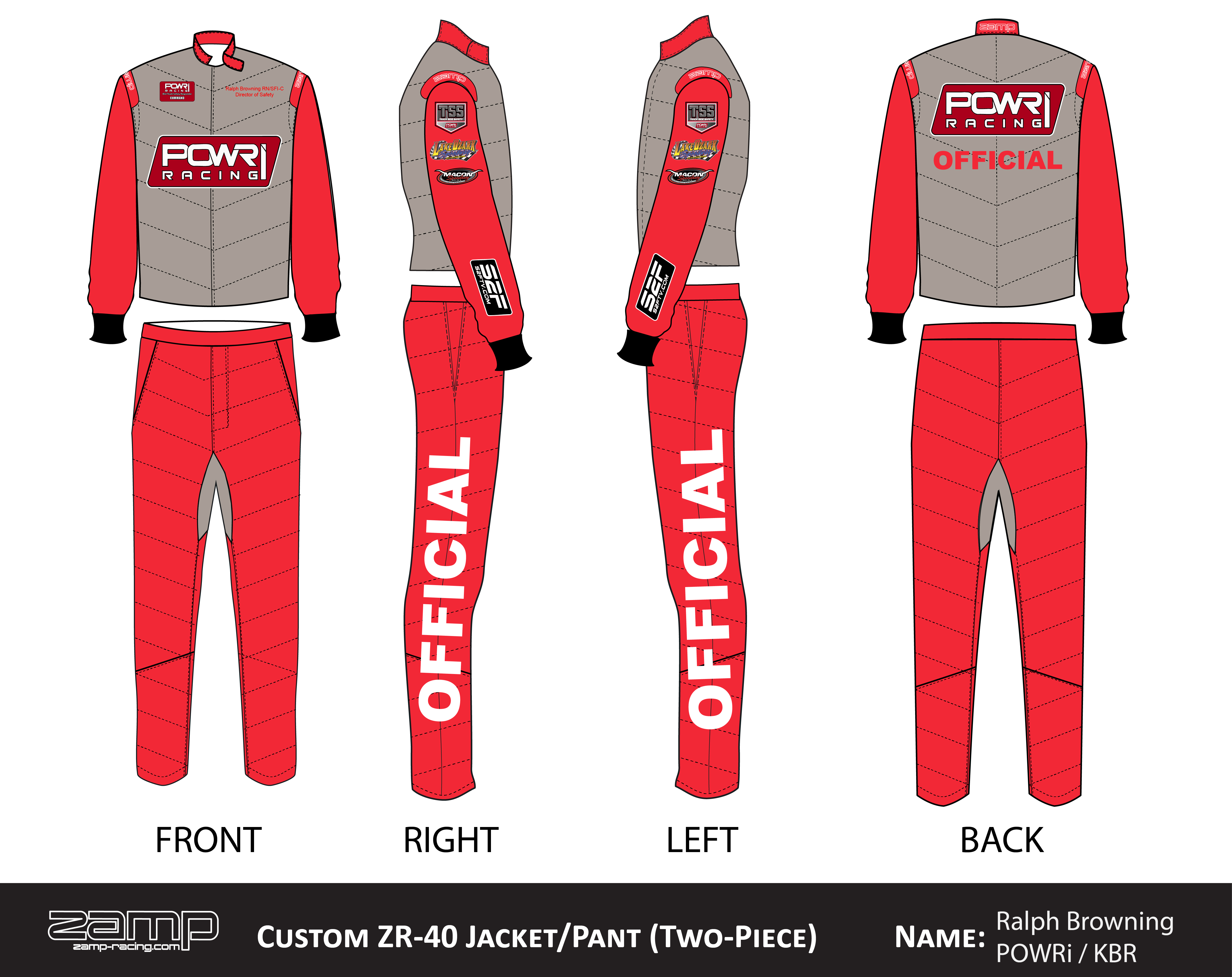 Custom Zamp racing suit
