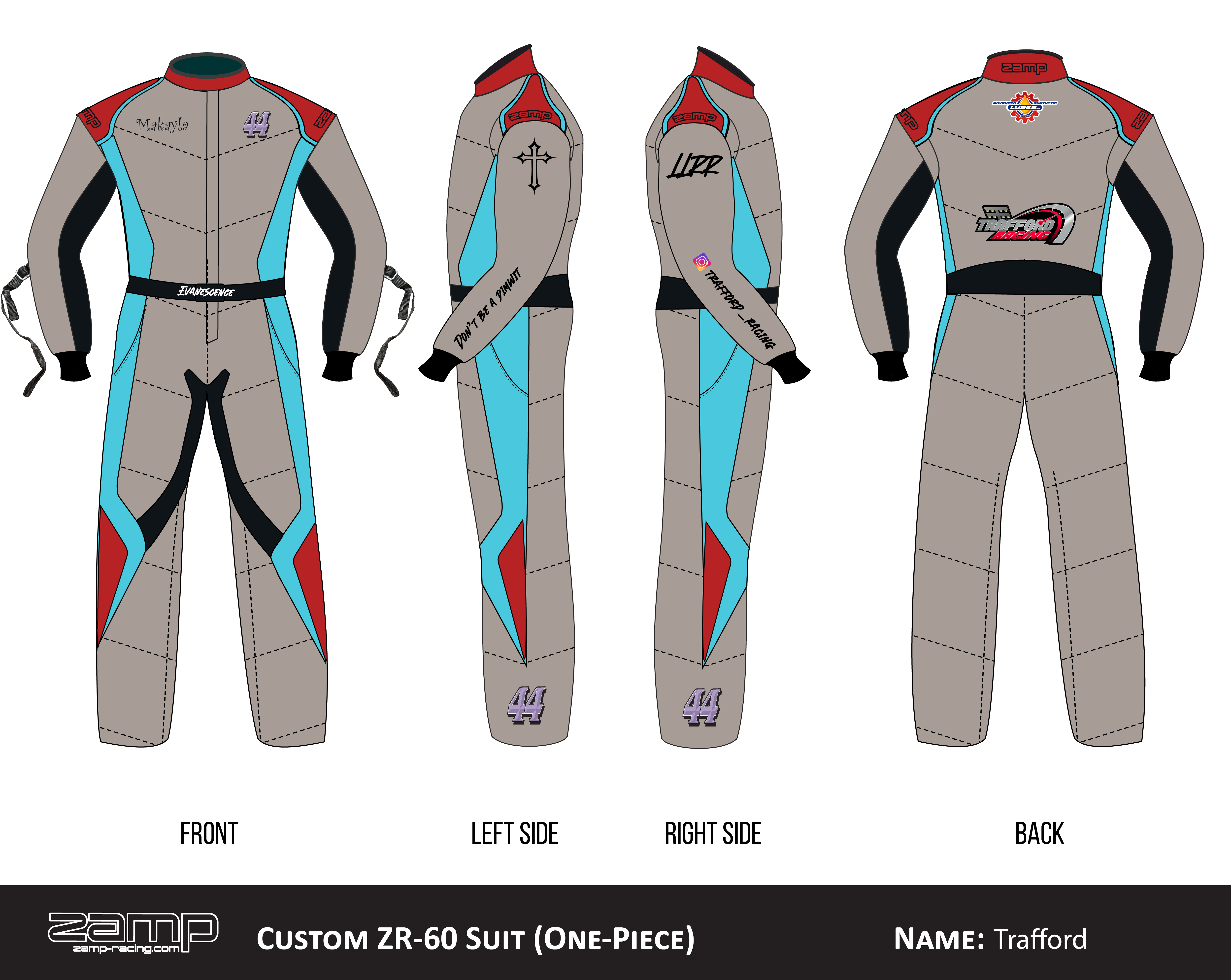 Custom Zamp racing suit