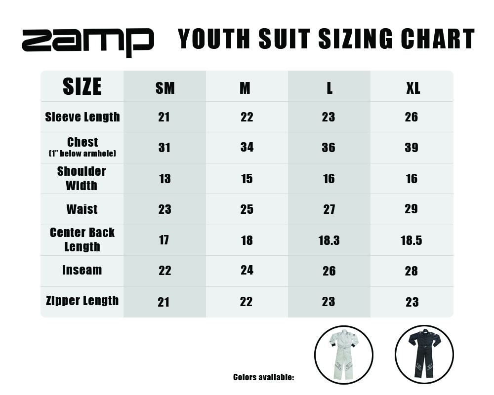 Zamp Size Charts