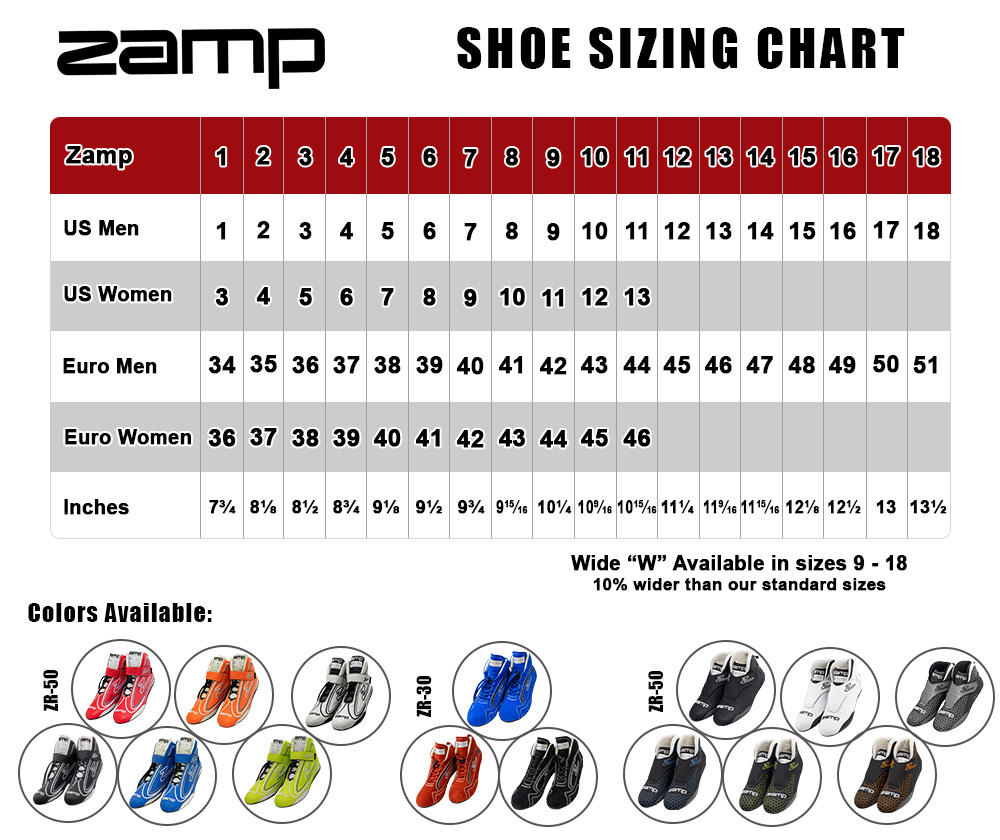 Zamp - Size Charts