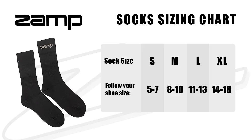 Zamp Socks Chart